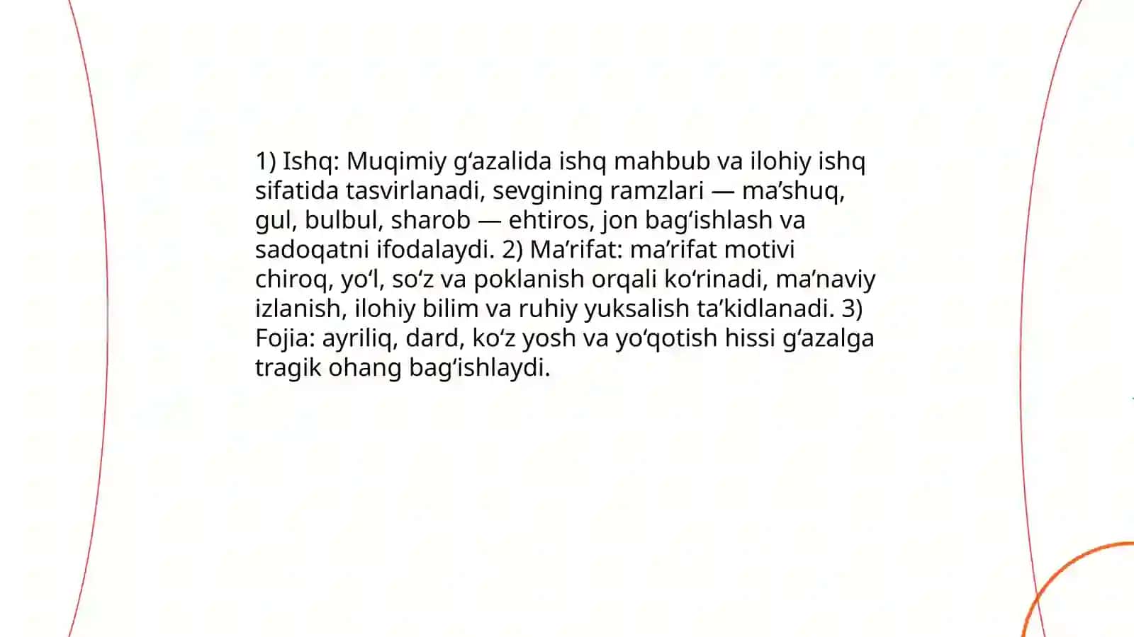 Muqimiy g‘azallarini ifodali o‘qish va sharhlash 4