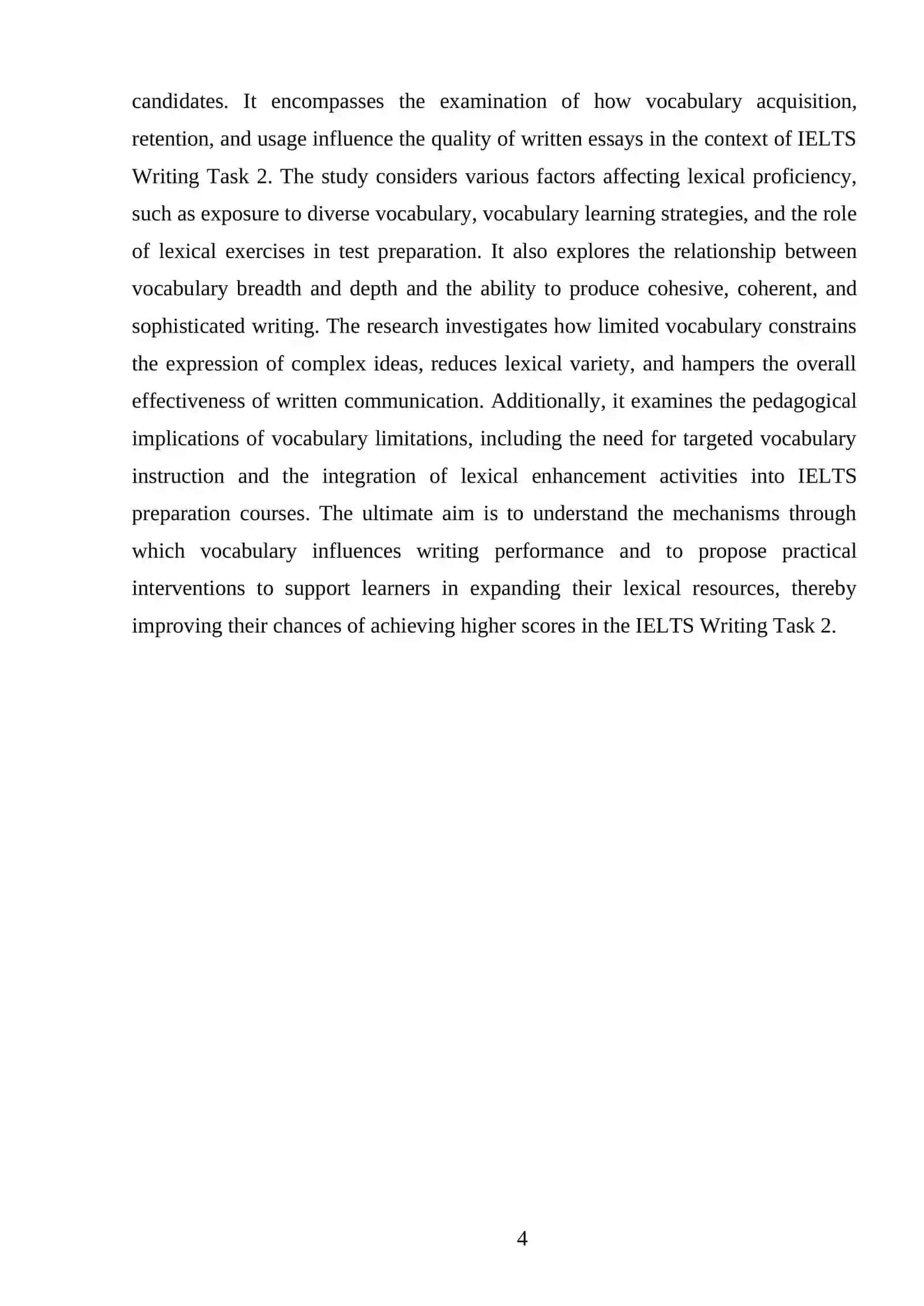 THE IMPACT OF LIMITED VOCABULARY ON IELTS WRITING TASK 2 PERFORMANCE 4