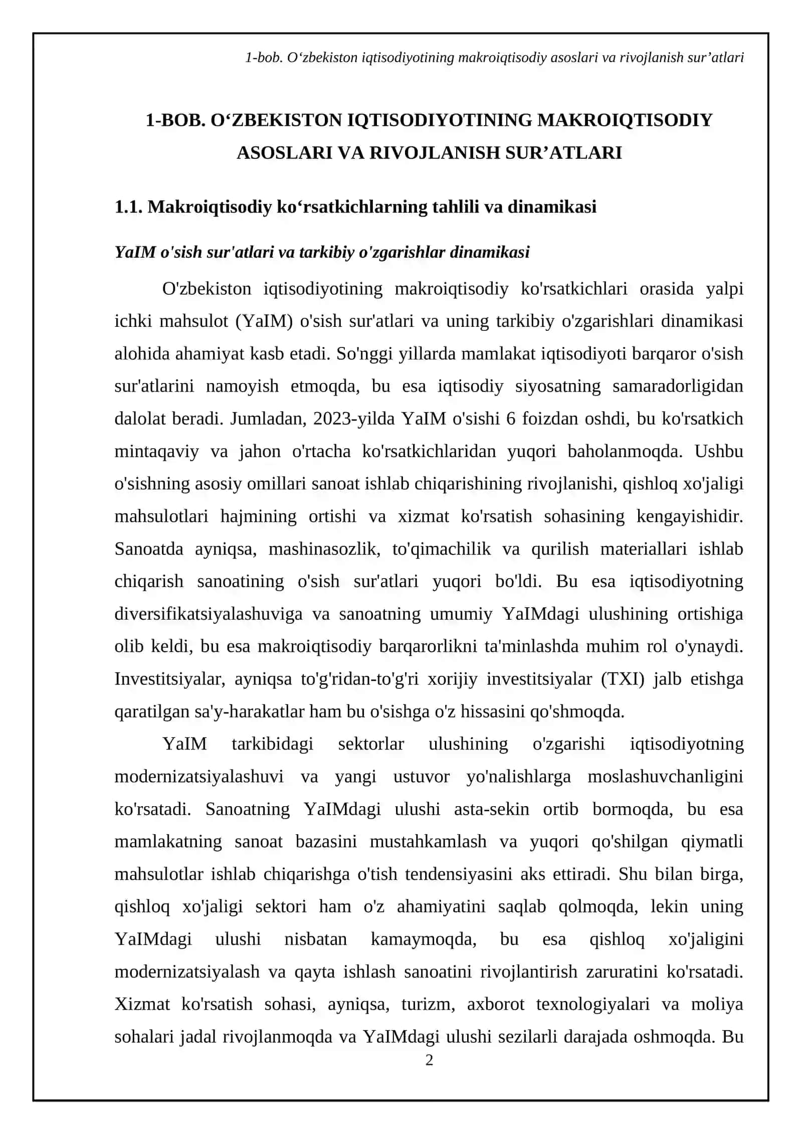 Oʻzbekiston iqtisodiy rivojlanish ustuvor yoʻnalishlarining zamonaviy tendensiyalari 4