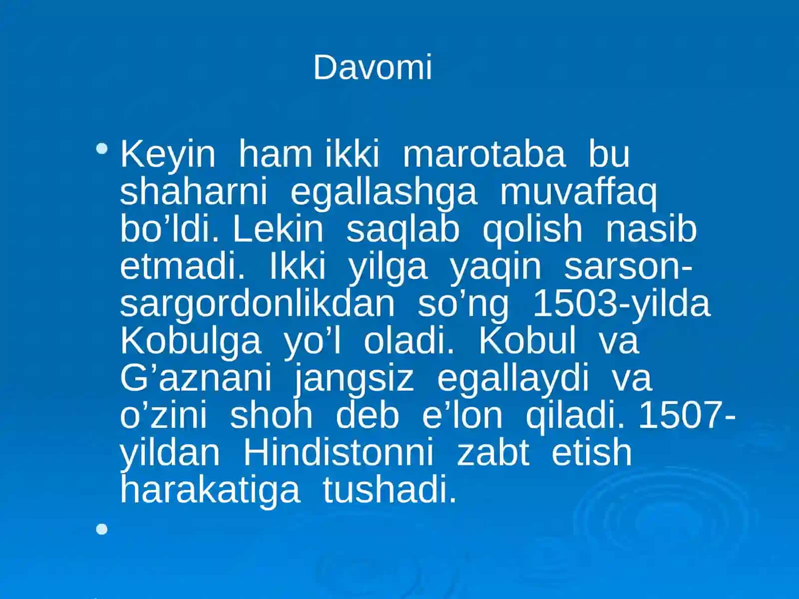 5-sinf Adabiyot Zahiriddin Muhammad Bobur hayoti va ijodi dars ishlanma va taqdimoti 4