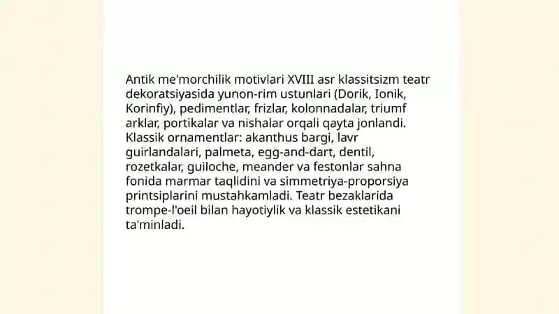 XVIII asr klassitsizm teatri dekoratsiyasi 4