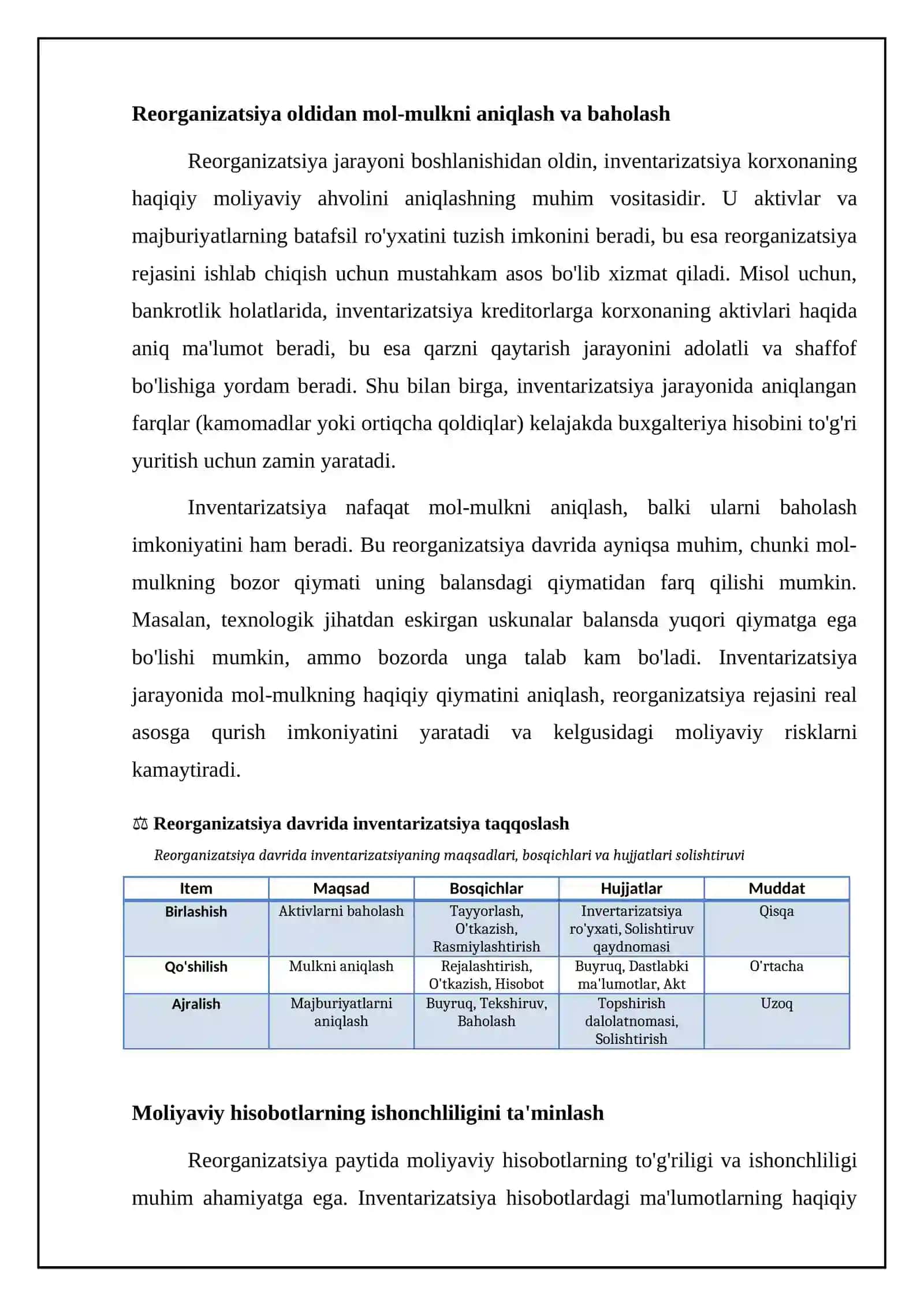 Qayta tashkil etishda inventarizatsiya: maqsad, bosqichlar, dalolatnomalar 4