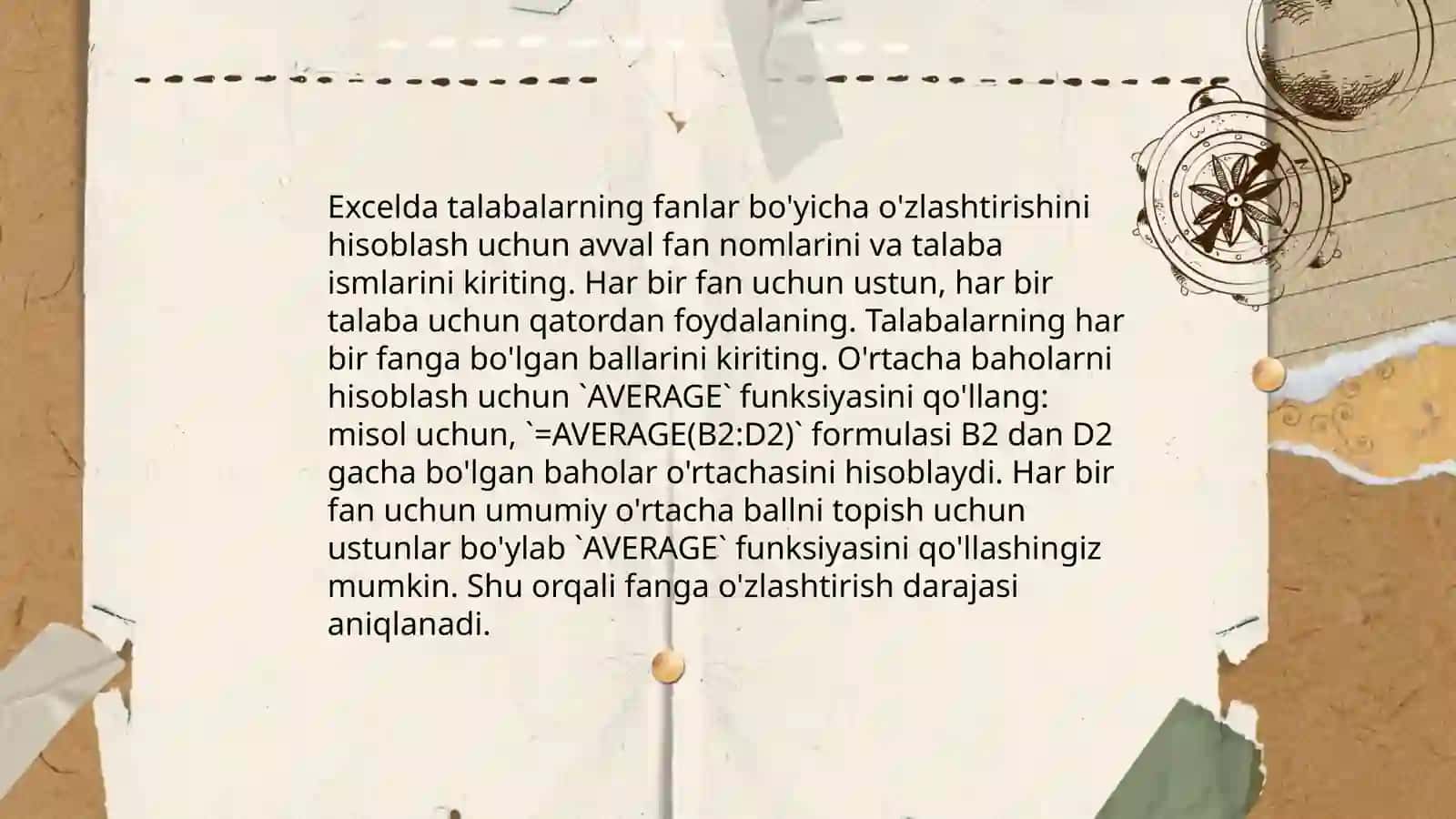 Exsel dasturida turli hisobotlar tayyorlash 4