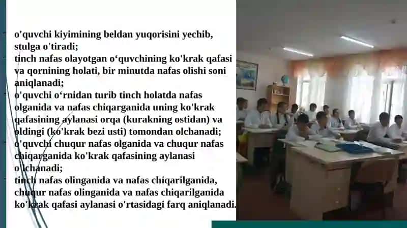 NAFAS OLISHDA KO'KRAK QAFASINING HARAKATINI KUZATISH 4