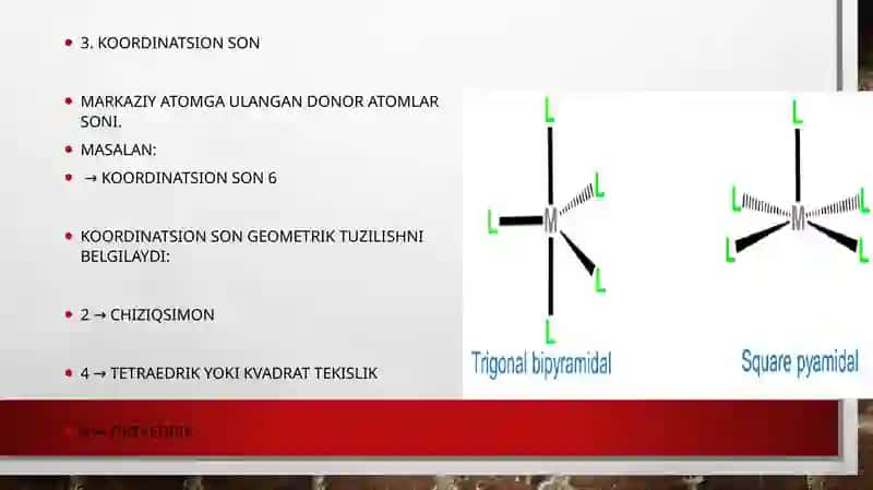 Koordinatsion birikmalar nazariyasi 4