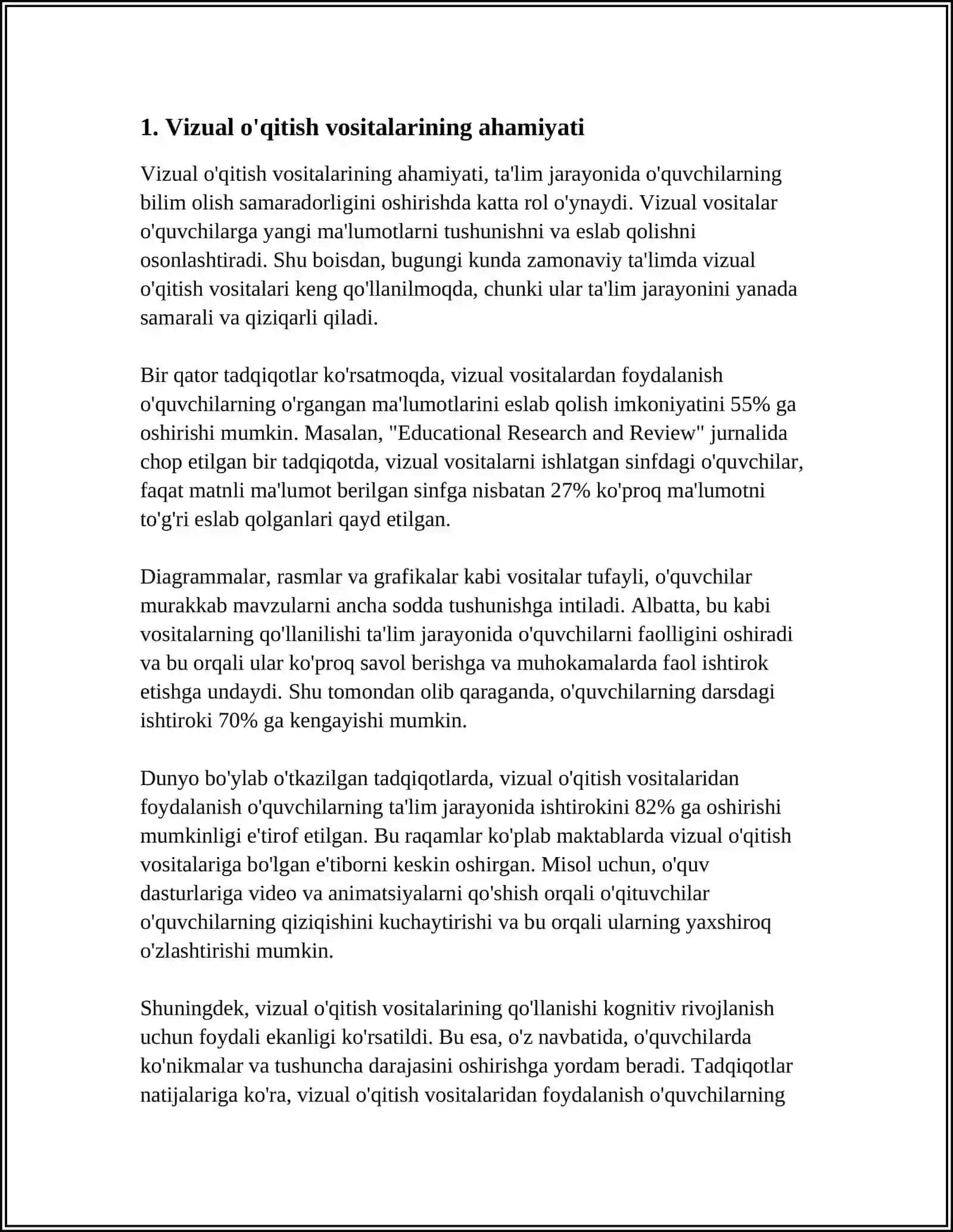 VIZUAL O‘QITISH VOSITALARINING YOSH O‘QUVCHILARNING TA'LIM FAOLIYATINI SHAKLLANTIRISHDAGI O‘RNI 4