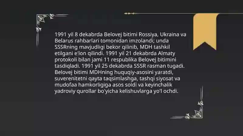 MDH DAVLATLARNING TASHKIL TOPISHI 4