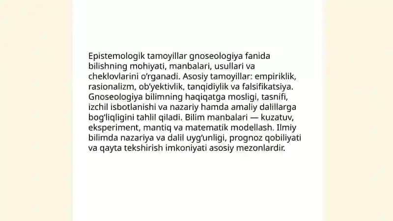 Dunyoviy ilmiy falsafiy gʻoyalar tizmining tarkibi 4