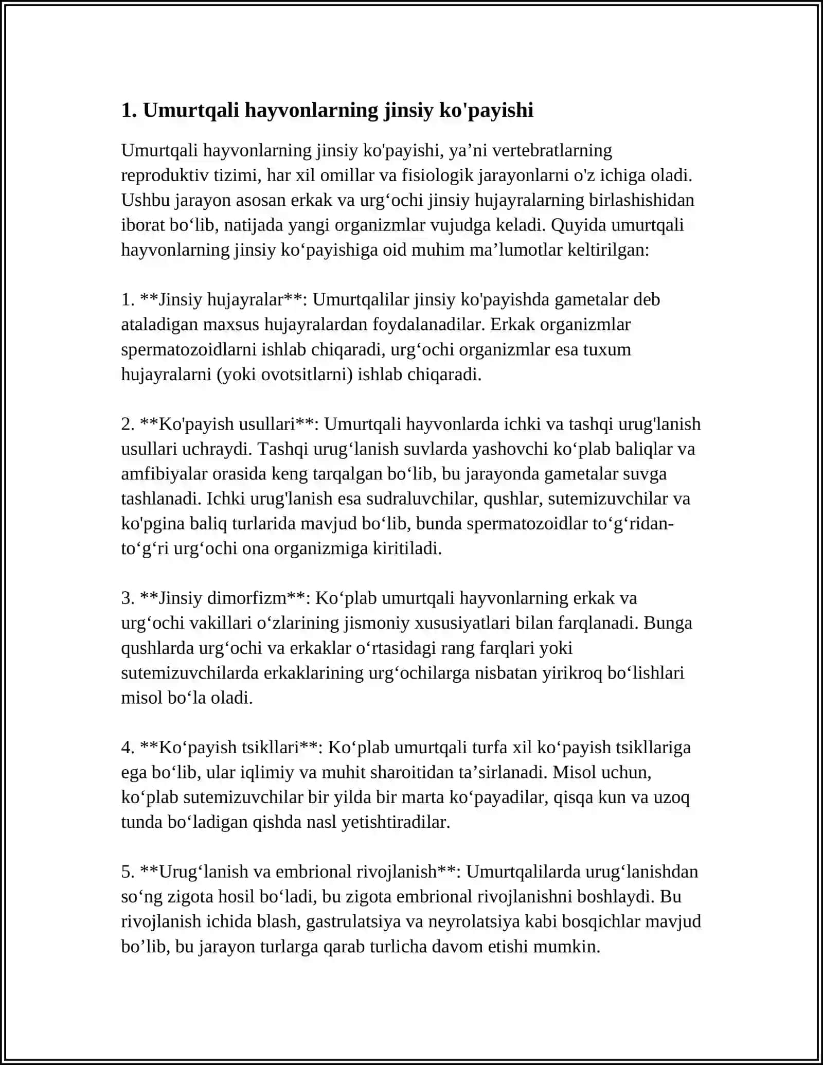 UMURTQALI HAYVONLARNING KOʻPAYISHI VA RIVOJLANISHI 4