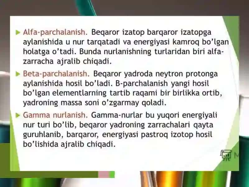 Yadro kimyosi uning tibbiyotdagi axamiyati 4