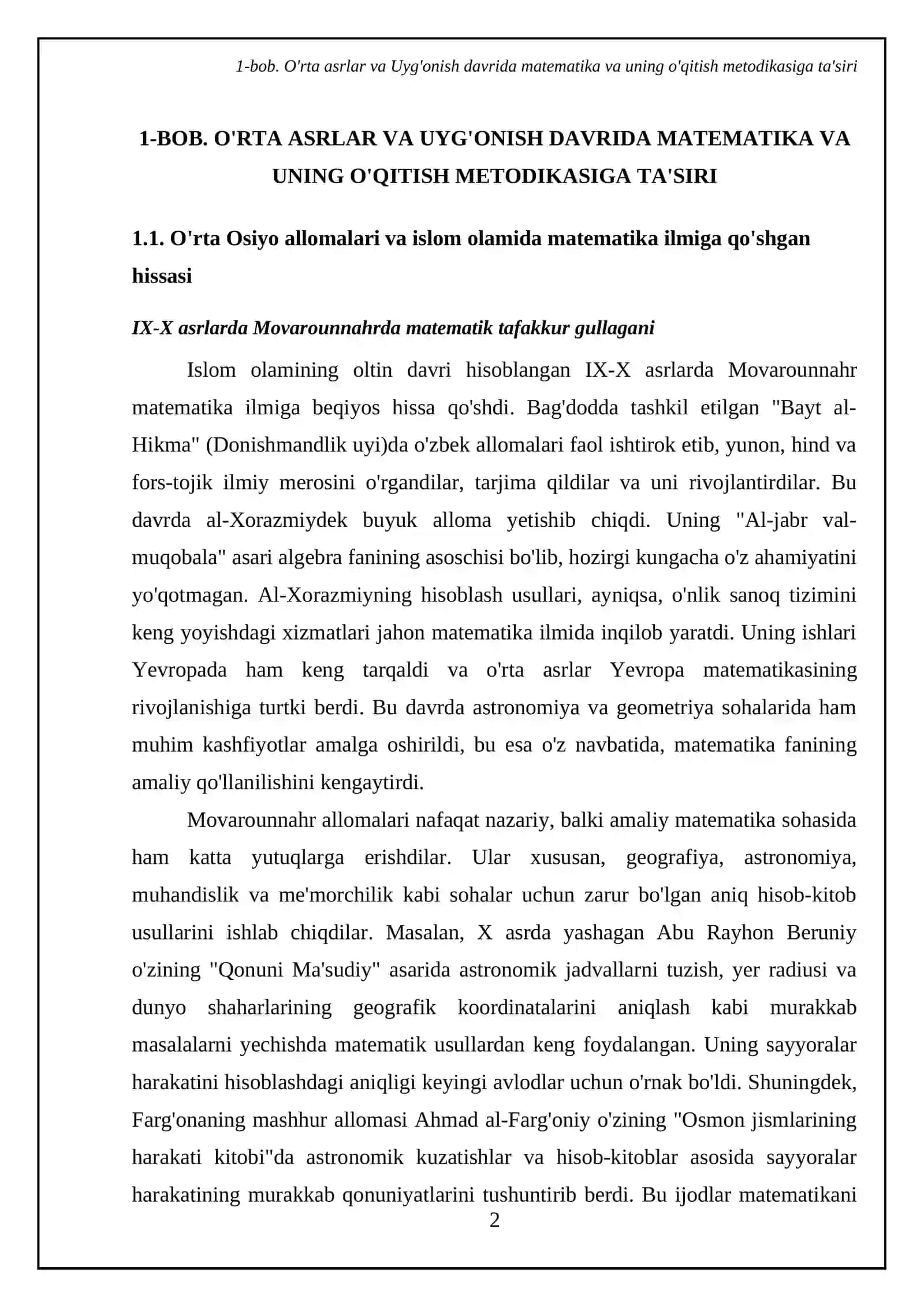 Matematika va uni oʻqitish metodikasi fanining shakllanishi va rivojlanishining tarixiy bosqichlari 4