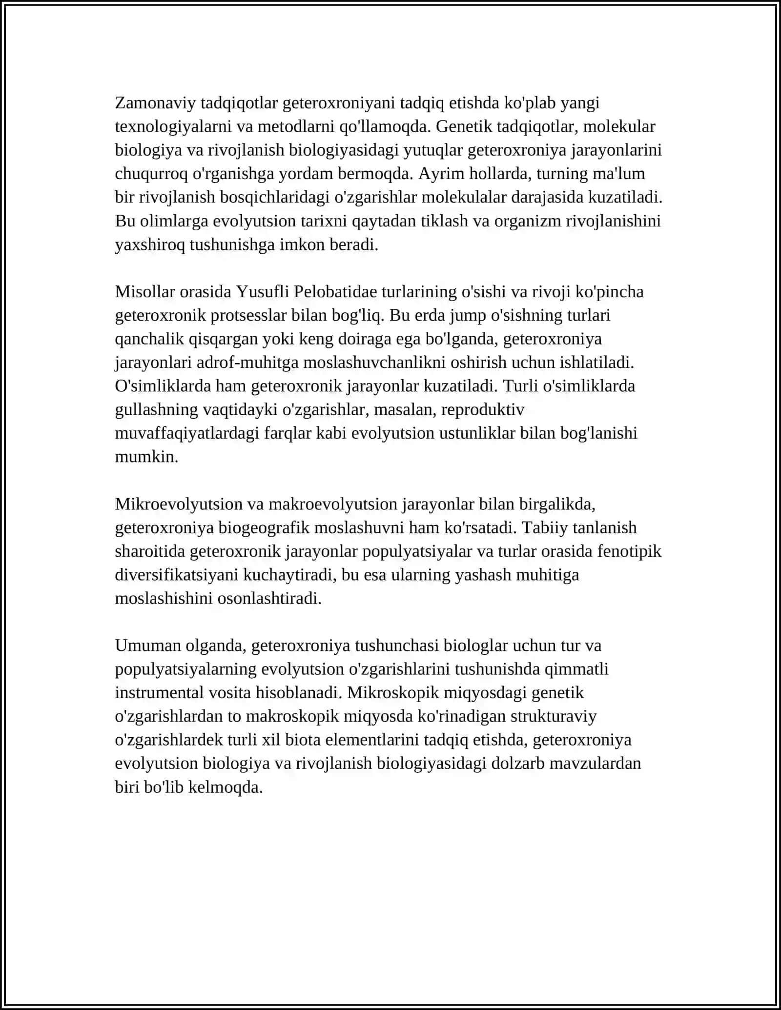 O'SISH VA RIVOJLANISH GETEROXRONIYASINI JADVAL VA SXEMALAR TARZIDA O'RGANIB CHIQISH 4