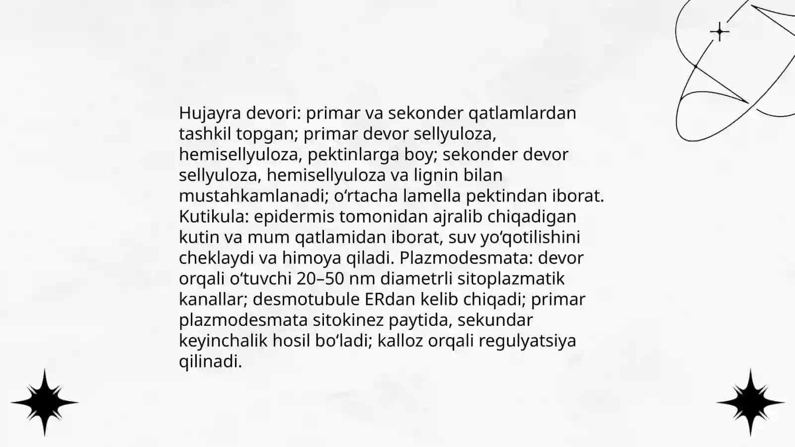 O‘simliklar anotomiyasi va fizialogiyasi 4
