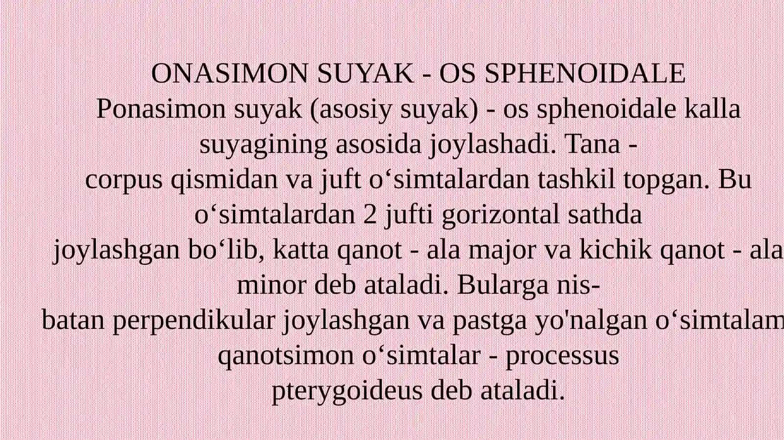 PONASIMON SUYAK, CHAKKA SUYAGI VA UNING YOSHGA DOIR XUSUSIYATLARI 4