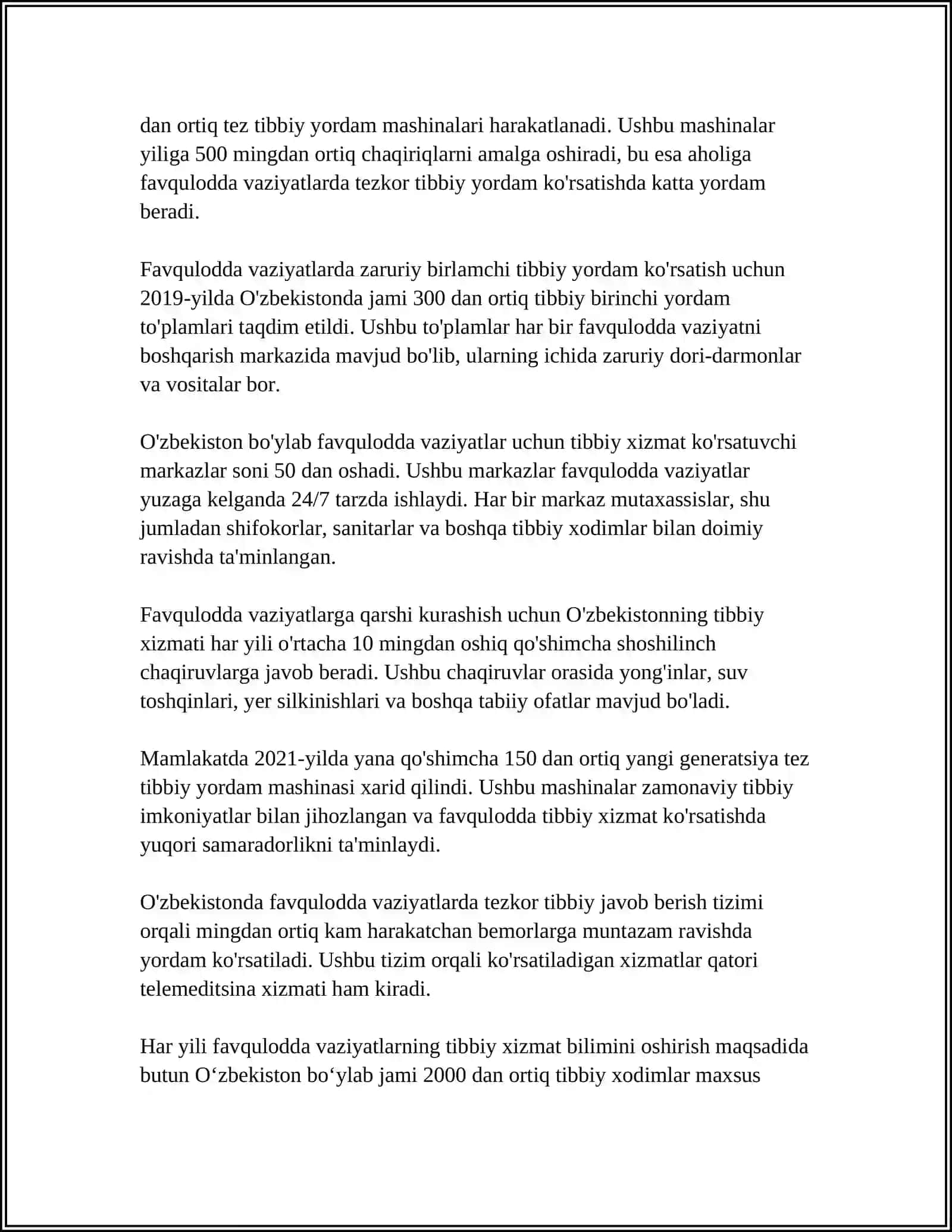 FUQARO MUXOFAZASI TIBBIY XIZMATI TUZILMALARINI TIBBIY VA BOSHQA MULKLAR BILAN TAMINLASH 4
