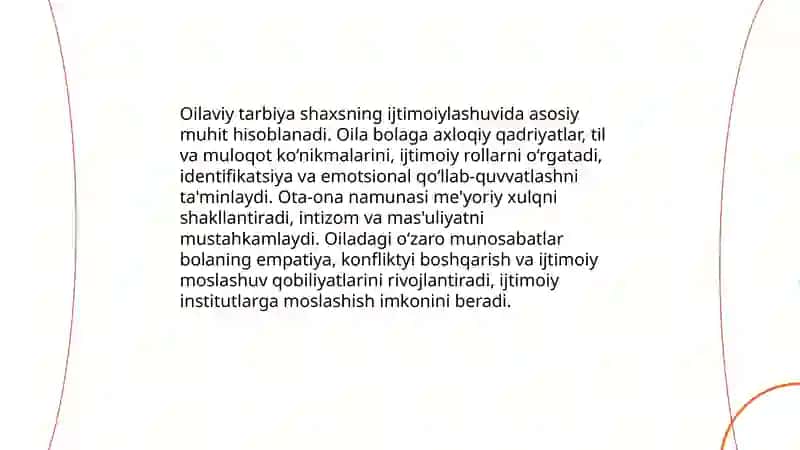 Shaxsning rivojlanishi tarbiyasi va ijtimoiylashuvi 4