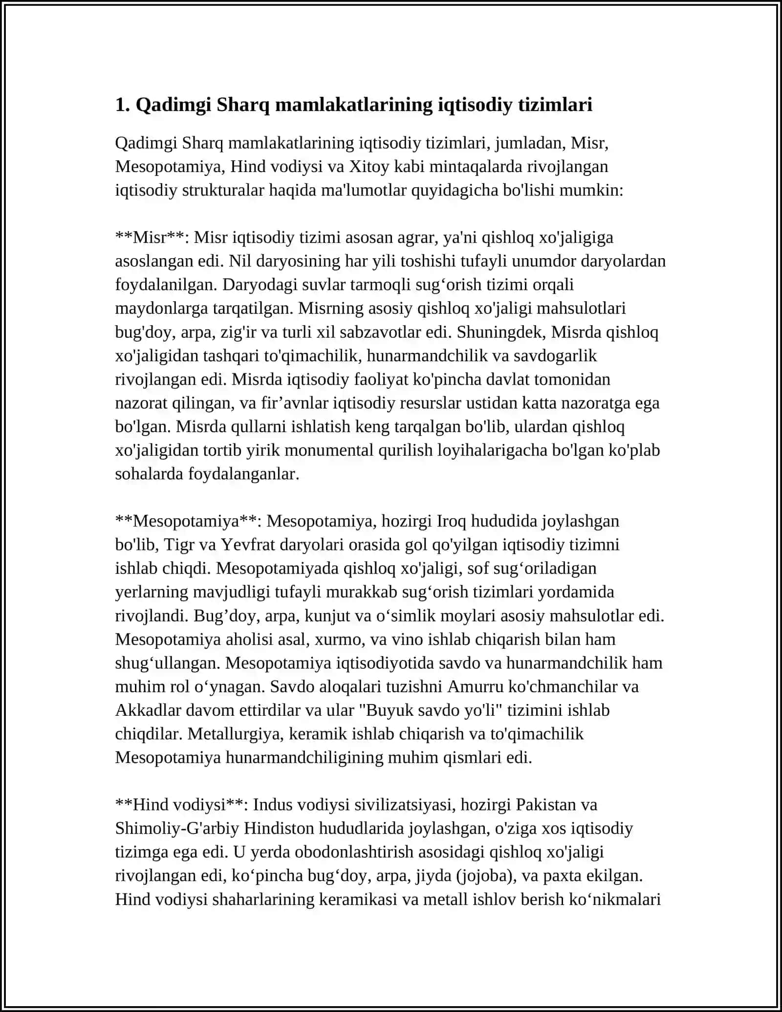 QADIMGI SHARQDA IQTISODIY TAFAKKURNING VUJUDGA KELISHINING XUSUSIYATLARI 4