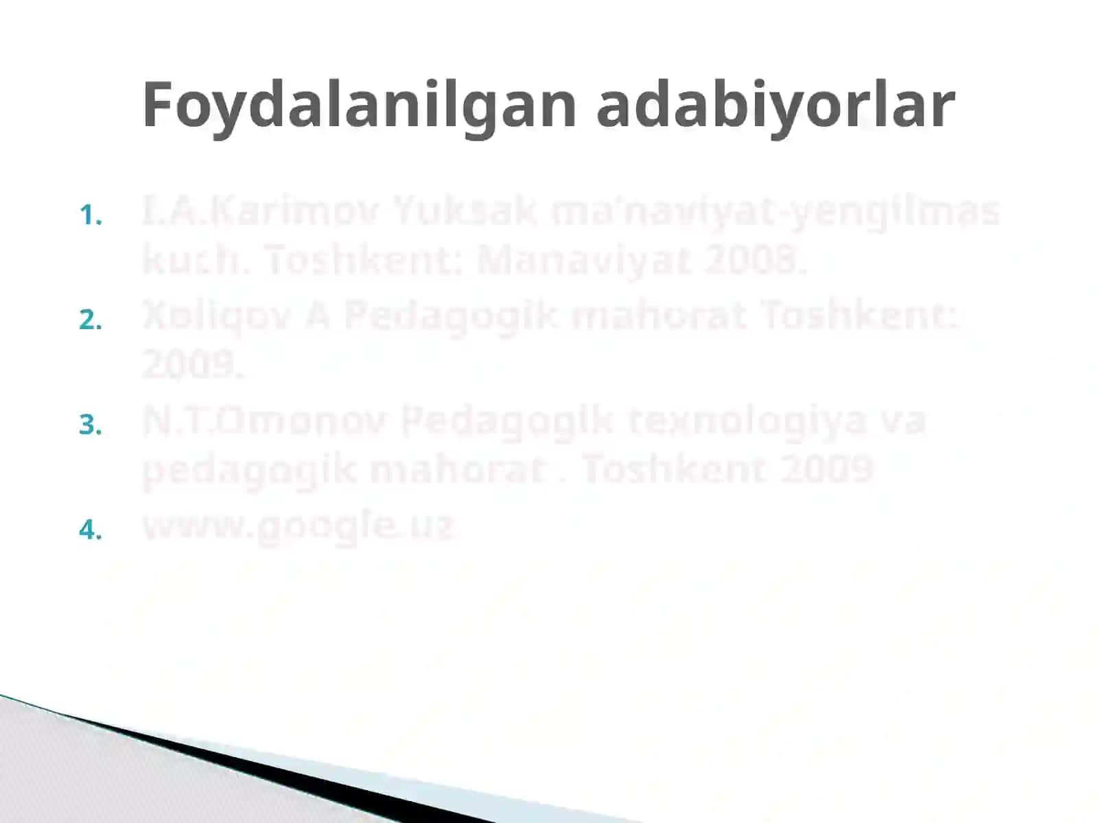 PEDAGOGIK QOBILIYATNI SHAKLLANTIRISH YO’LLARI.KOMMUNIKATSIYA HAQIDA TUSHUNCHA.KOMMUNIKATSIYA METODLARI 4
