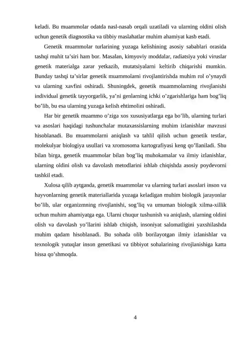 Genetik muammolar va ularning turlari asoslari 4