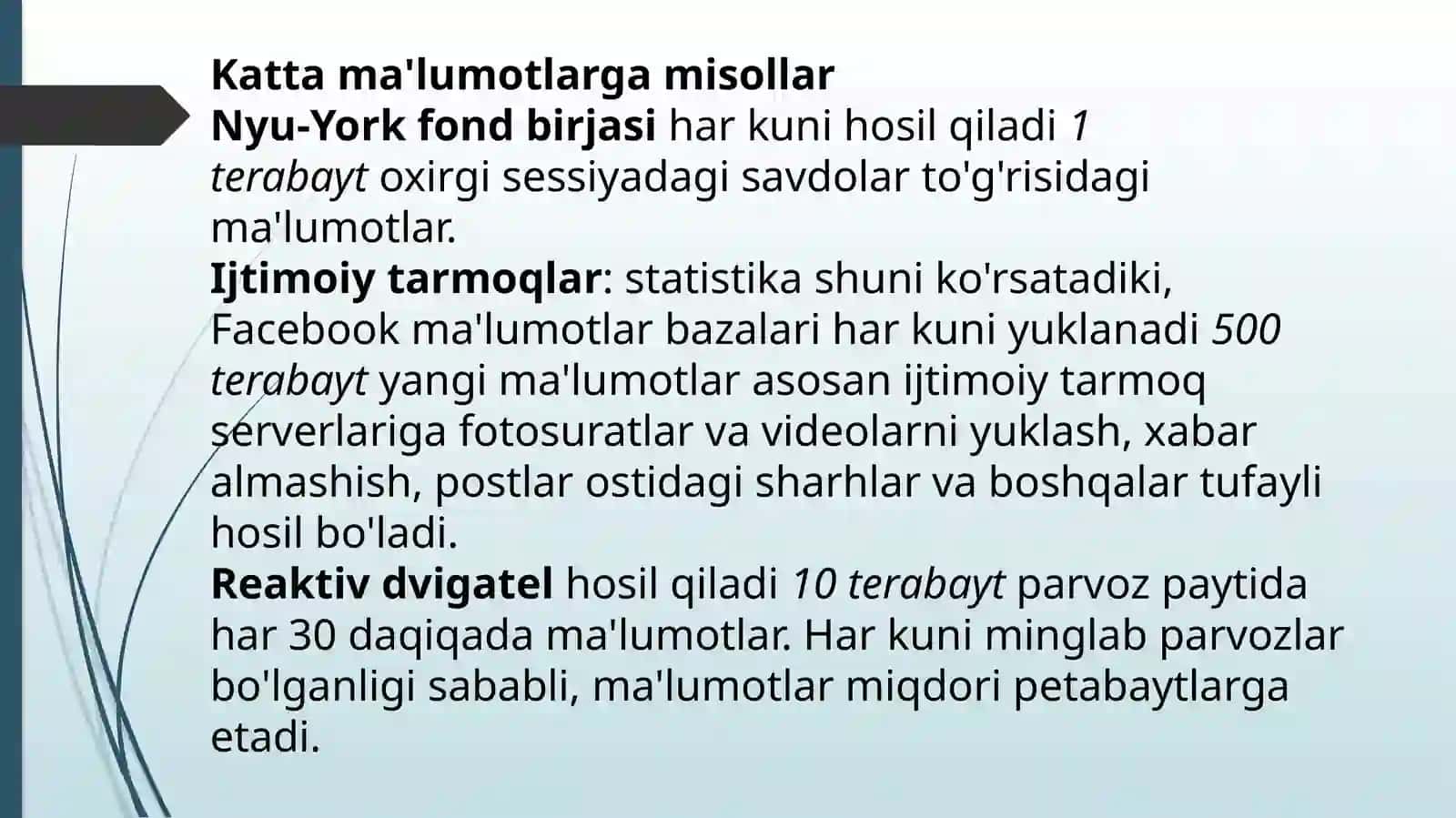Kattama’lumotlarni qayta ishlash texnologiyalari 4