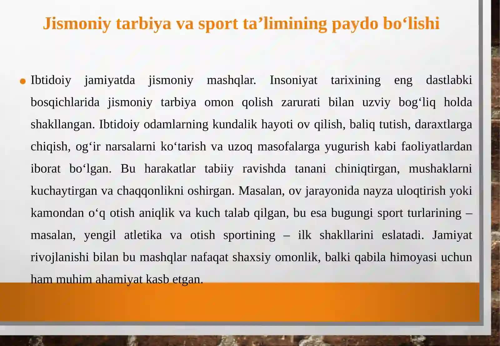 Jismoniy tarbiya va sport ta'limining paydo bo'lishi 4