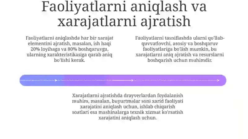 ABC tizimi bo'yicha boshqaruv hisobini tashkil qilish 4