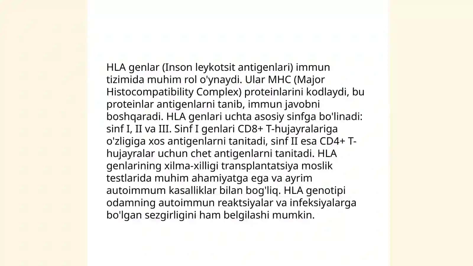 HLA- tizimi (MHC-tizimi). Komplement tizimi 4