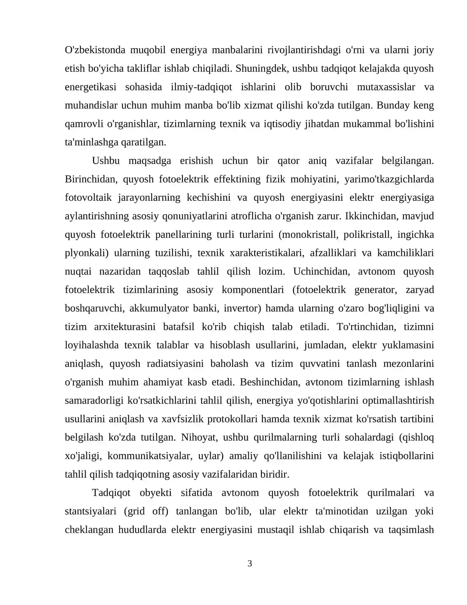 Avtonom quyosh fotoelektrik qurilmalari va stantsiyalari (grid off) 4