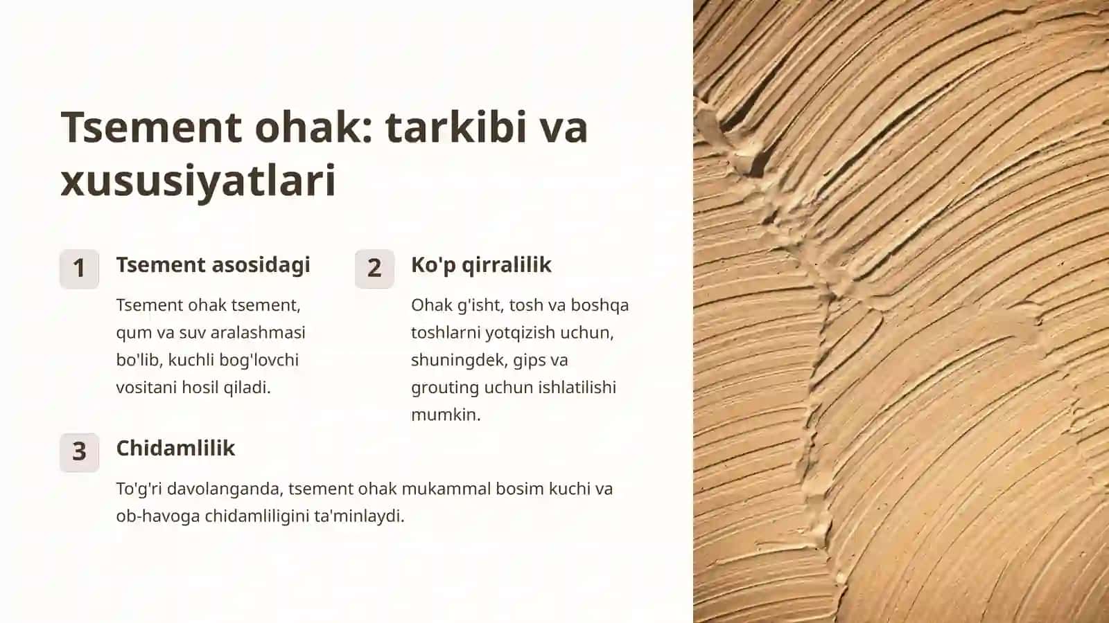 Qurilish qorishmalari. Qurilish qorishmalari, ularning tasnifi, xossalari 4