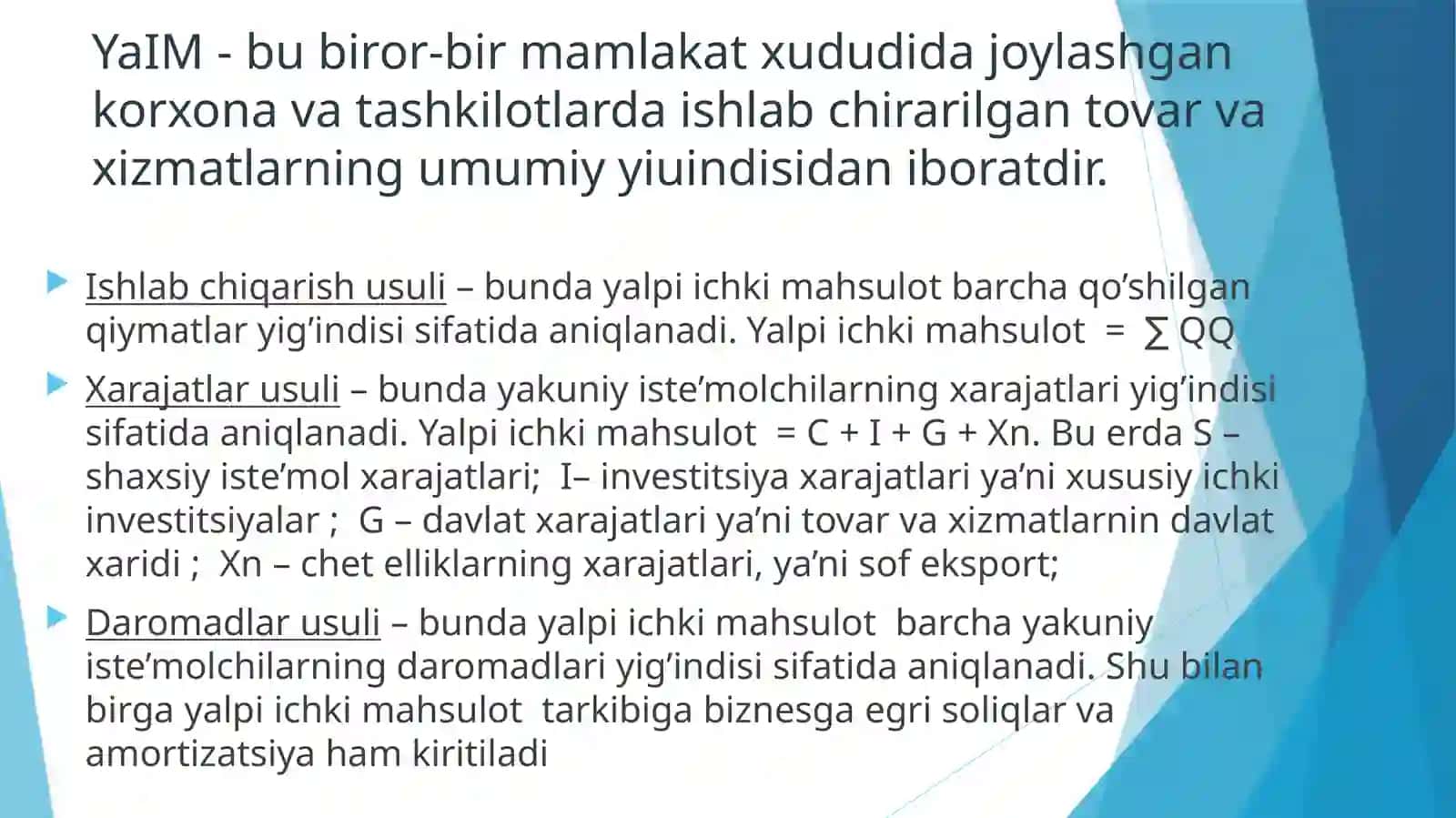 MAKROIQTISODIY KO’RSATKICHLAR Reja 4