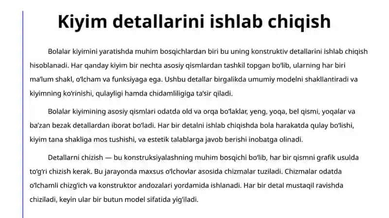 Bolalar kiyimini konstruksiyalash 4