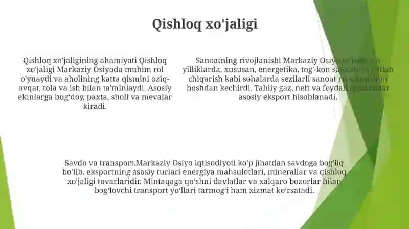 Markaziy Osiyoda Sanoat Tarmoqlari 4