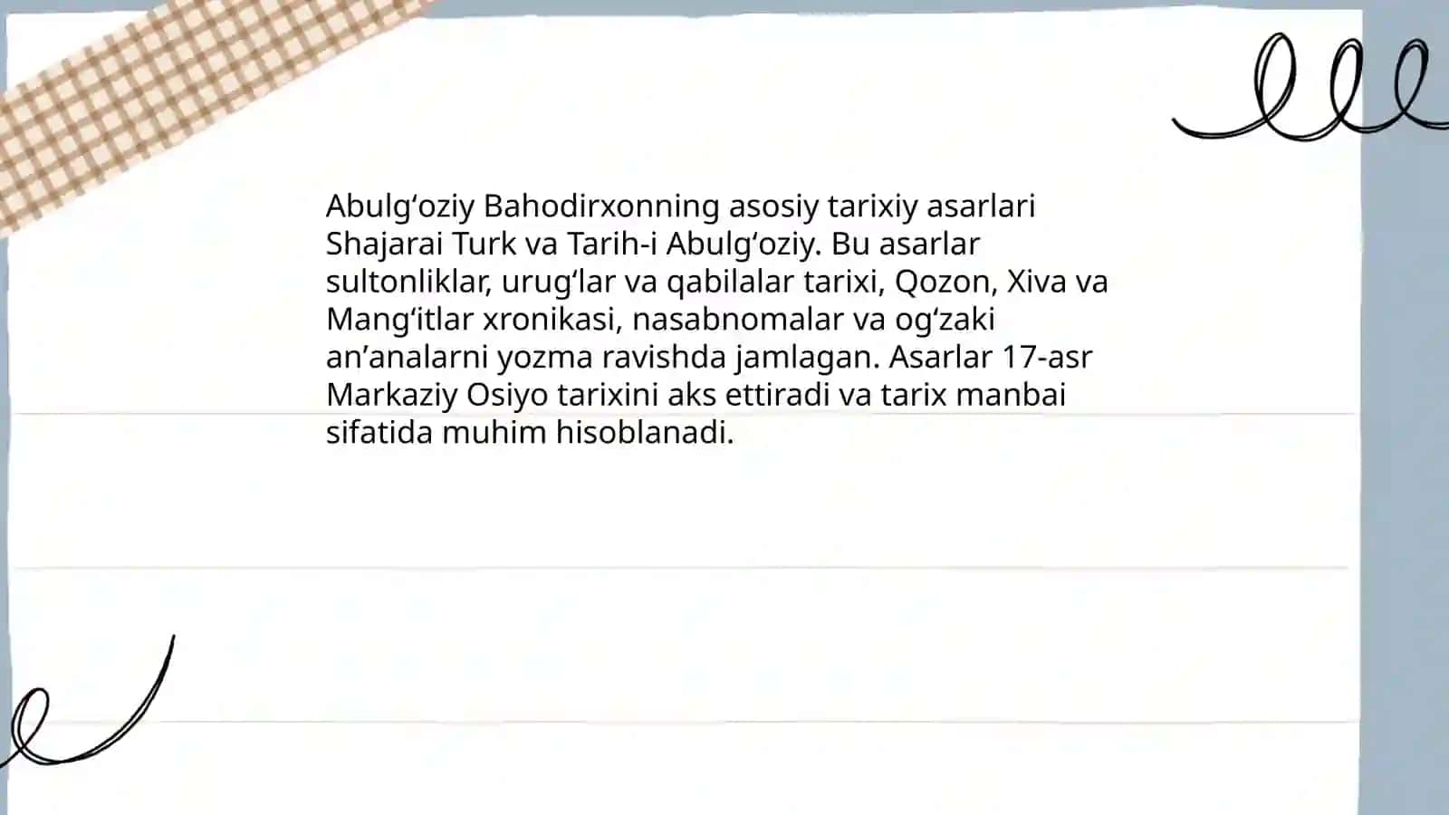 Abulgʻoziy Bahodirxon - yetuk tarixnavis 4