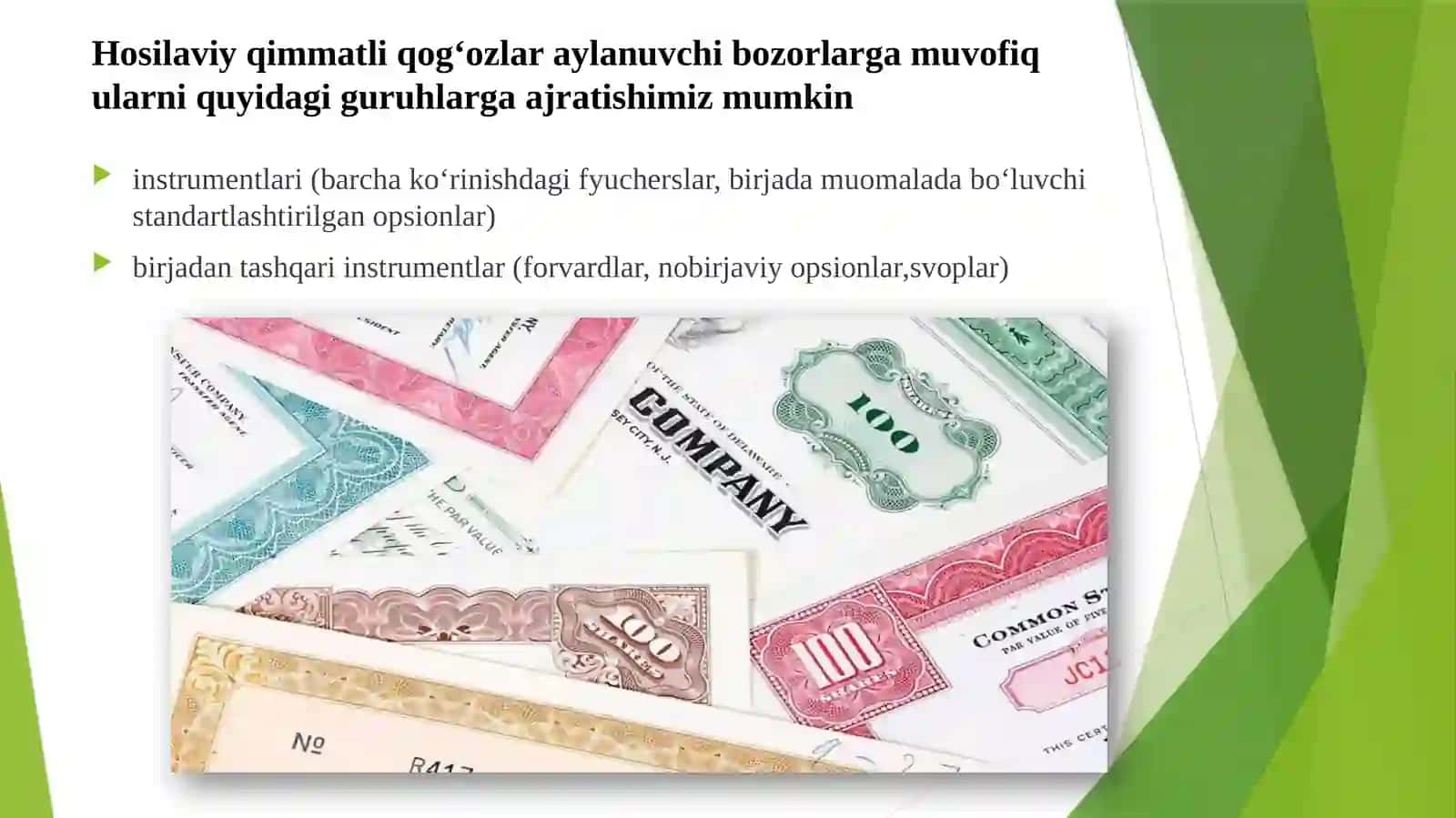 Xosilaviy qimmatli qog’ozlarning iqtisodiy mohiyati va ularning o’ziga xos xususiyatlari 4