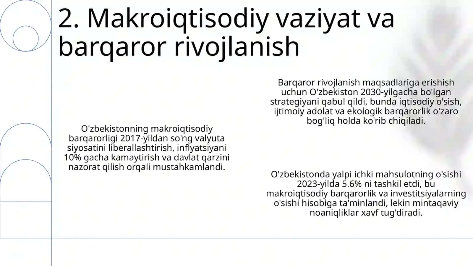 O'tish davridagi O'zbekiston iqtisodiyoti: Islohotlar va Makroiqtisodiy Tendentsiyalar 4