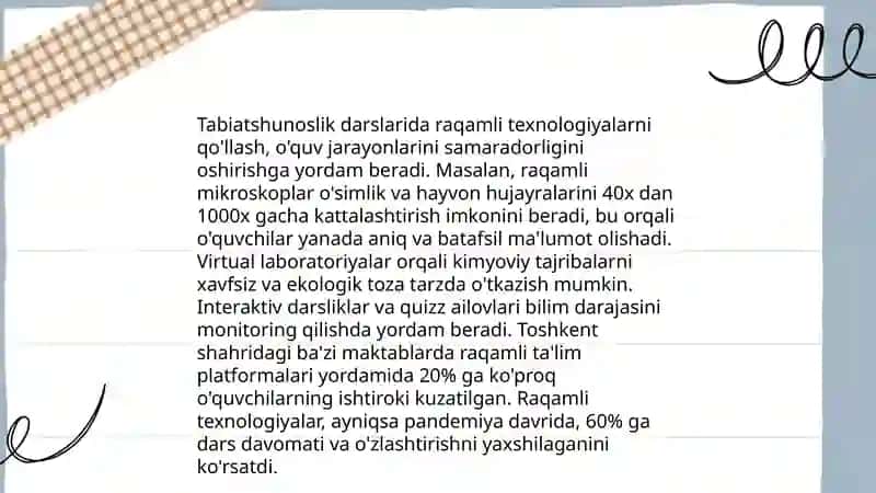 Tabiatshunoslik fanini oʻqitishda ta'lim integratsiyasi va innovatsiyasi 4