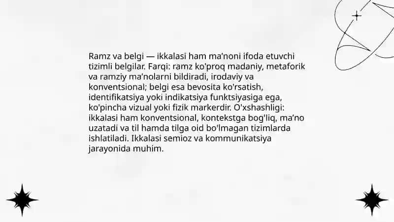 Til ramzlar tizimi. Ramzlar 4