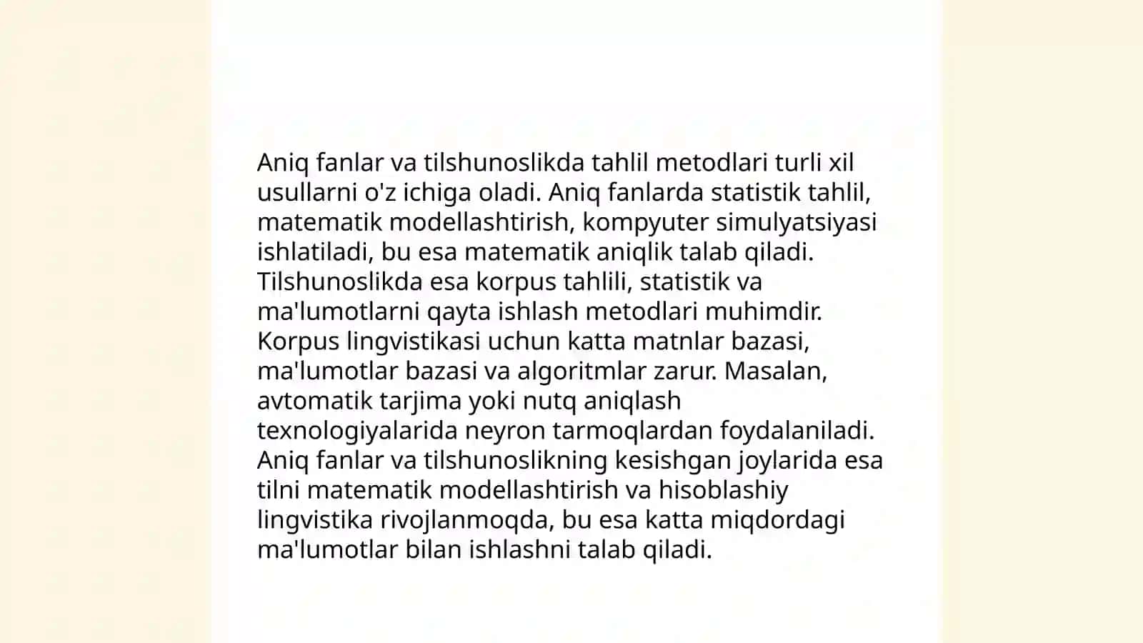 Tilshunoslikning matematik modellari 4