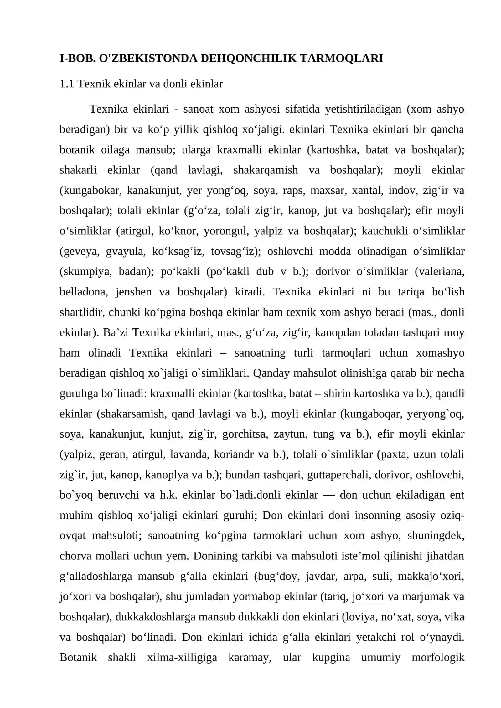 O'zbekistonda dehqonchilik yo'nalishlari va ularning hududiy rivojlanishi omillari 4