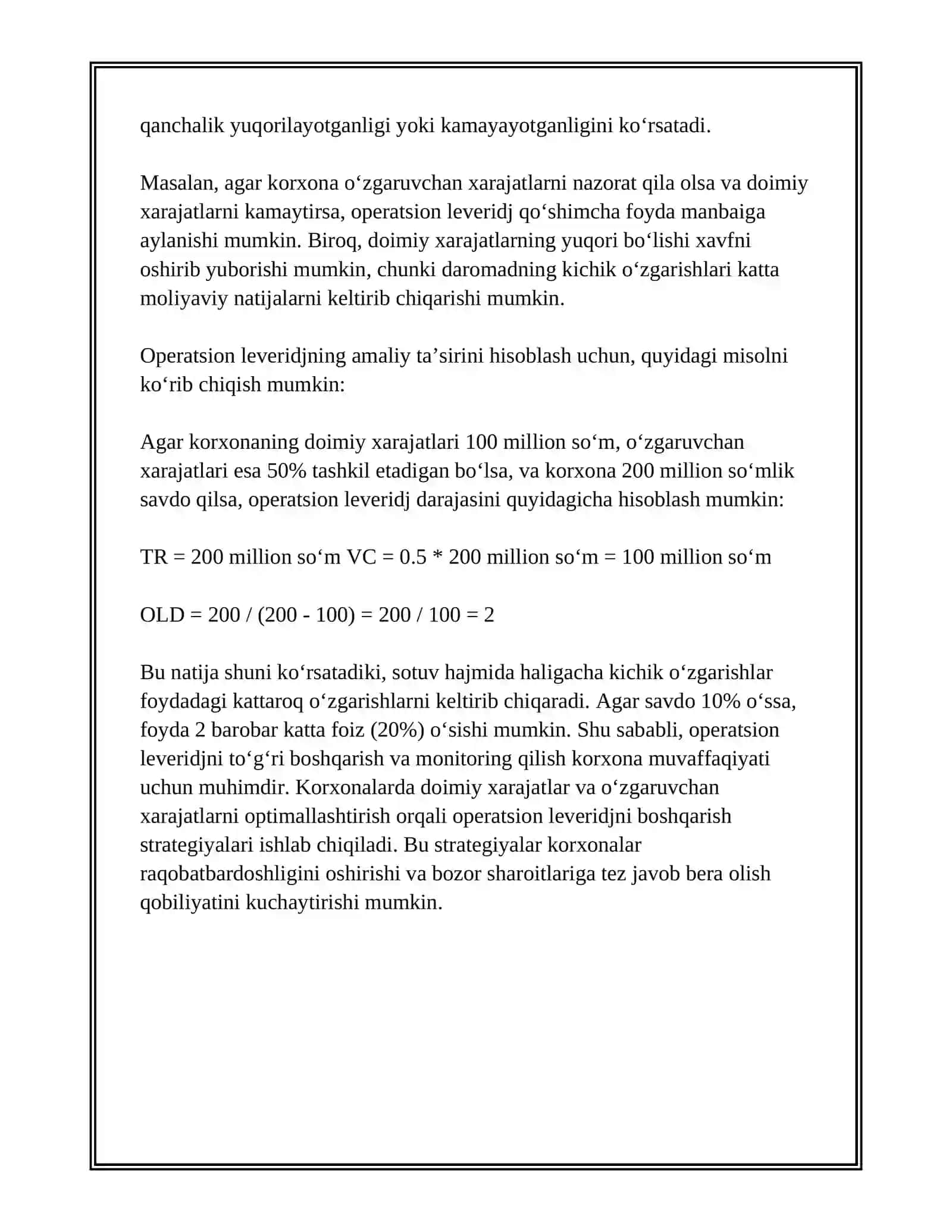 OPERATSION LEVERIDJ TAHLILI 4