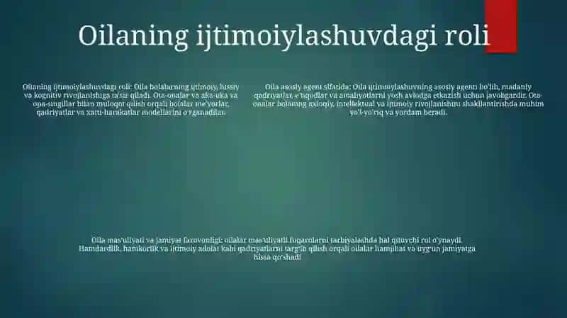 Oilaparvarlik Va MasʼUliyatlilikning Jamiyatdagi Tutgan OʻRni 4