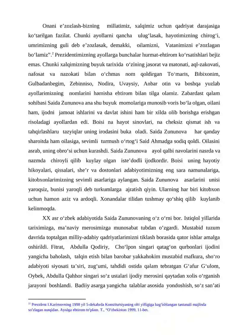 SAIDA ZUNUNOVA IJODINI O‘RGANISH 4