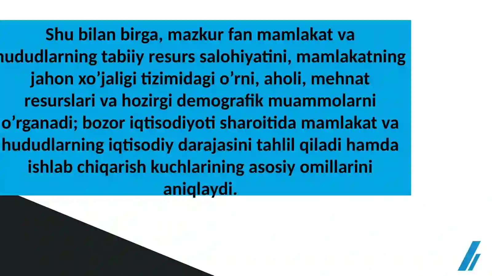 Mintaqaviy iqtisodiyot fani maqsadi va vazifalari 4
