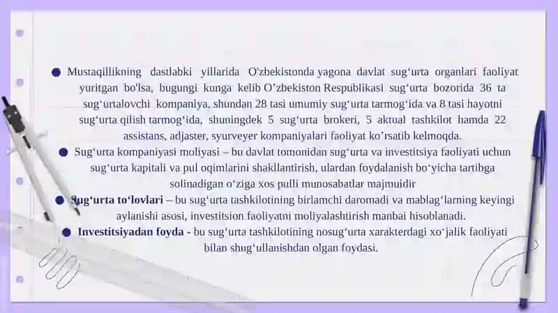 Sug‘urta kompaniyalarining investitsion faoliyatini samarali tashkilotish yo‘llari 4