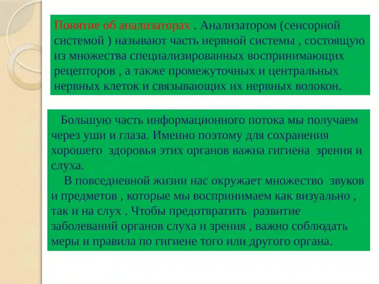 Особенности органов зрения и слуха и их гигиена 4
