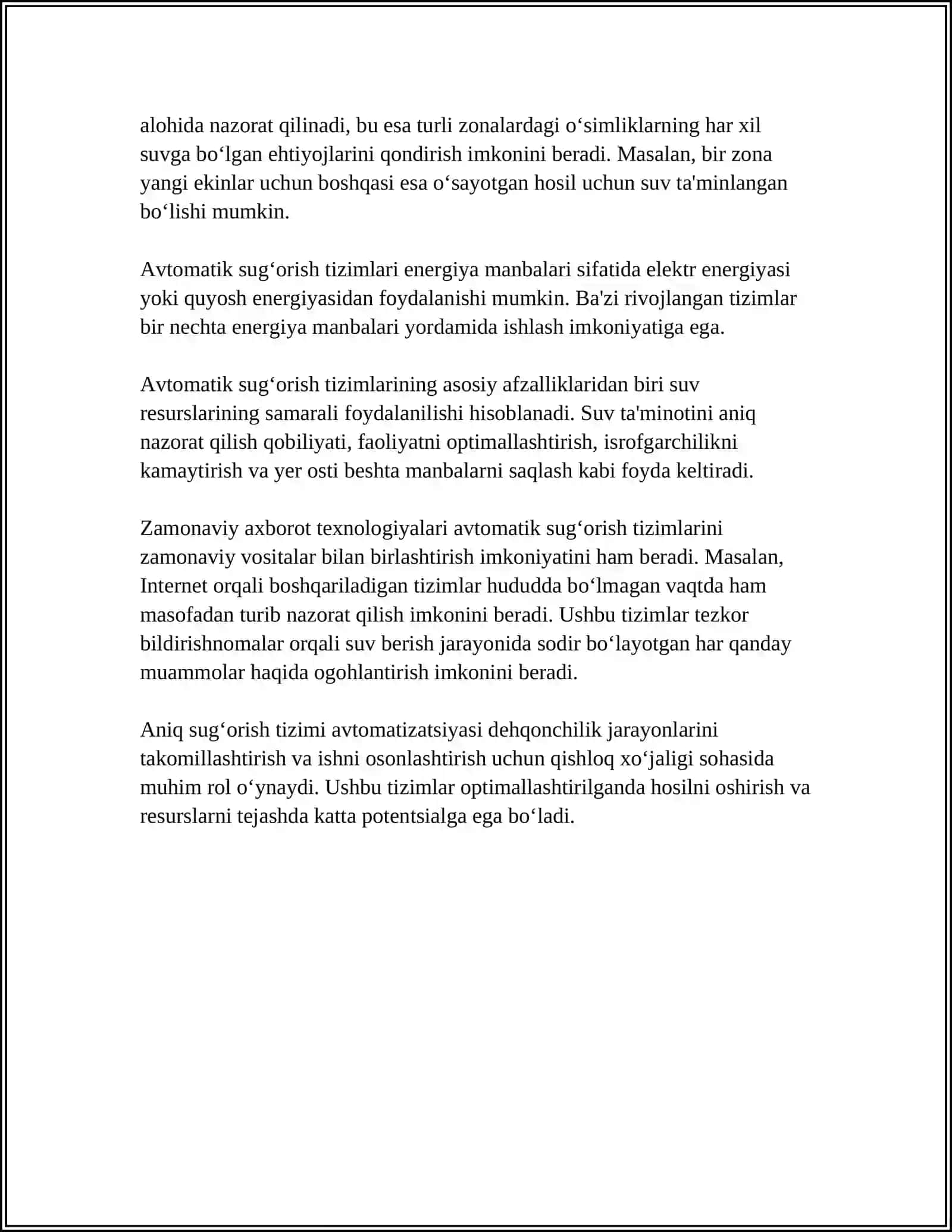 Sugʻorish Tizimlarini Avtomatik Boshqarish Asoslari 4