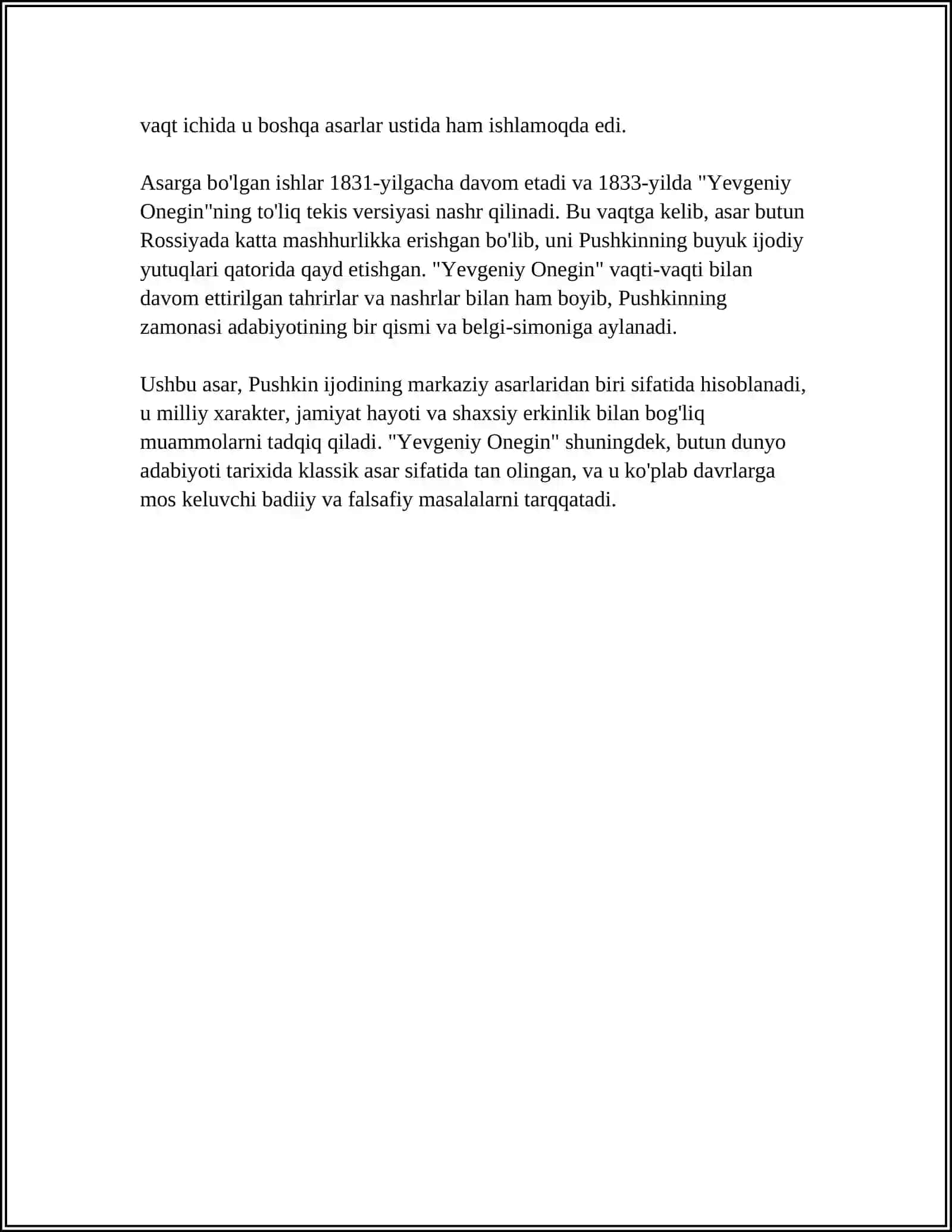 YEVGANIY ONEGIN ASARI HAQIDA 4