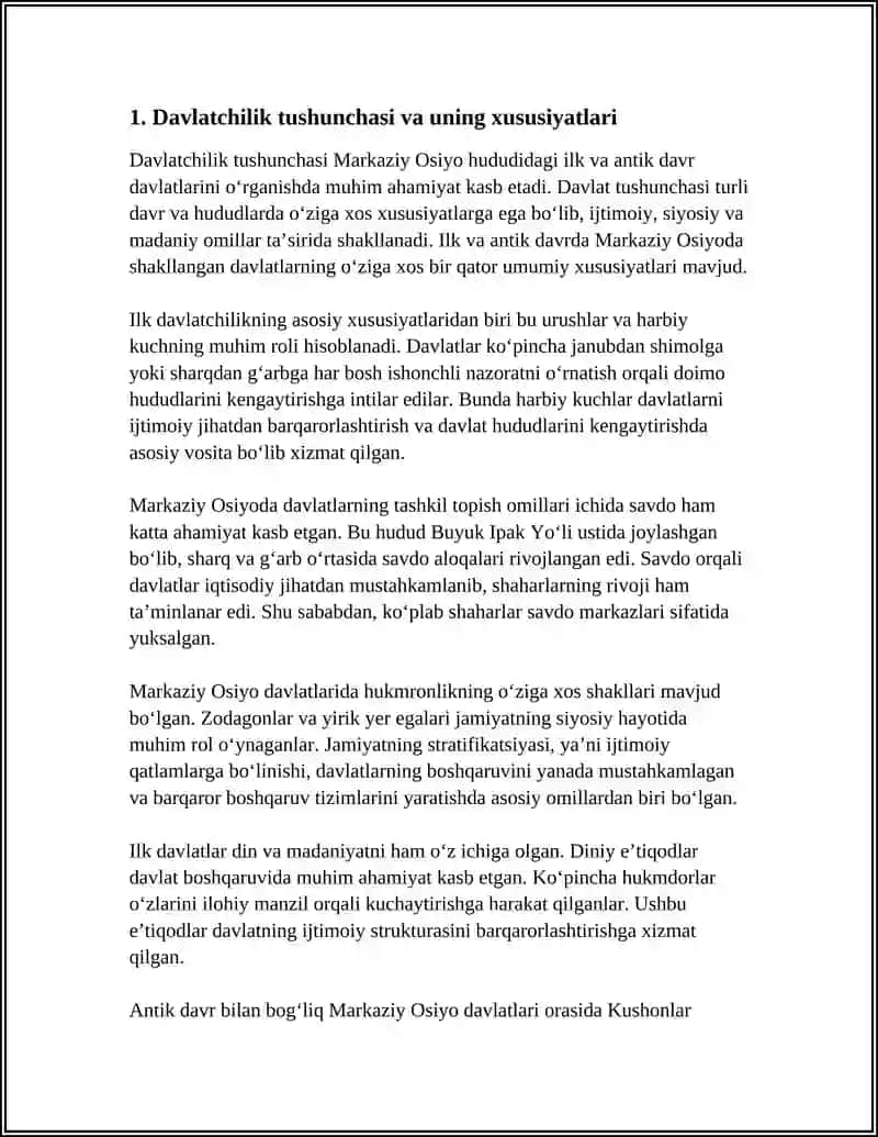 DAVLATCHILIK TUSHUNCHASI.MARKAZIY OSIYO HUDUDIDAGI ILK VA ANTIK DAVR DAVLATLARI 4