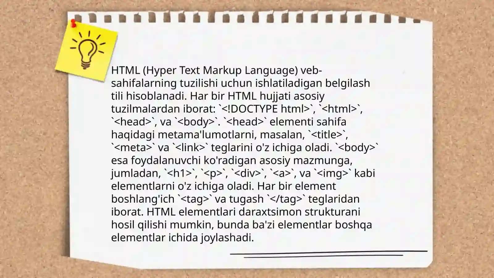 Web sahifa yaratish.HTML fayllar yaratish 4