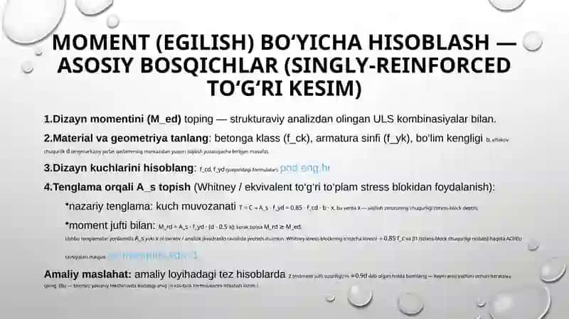 Temir-beton konstruksiyalarini chegaraviy holat bo‘yicha hisoblash usullari 4